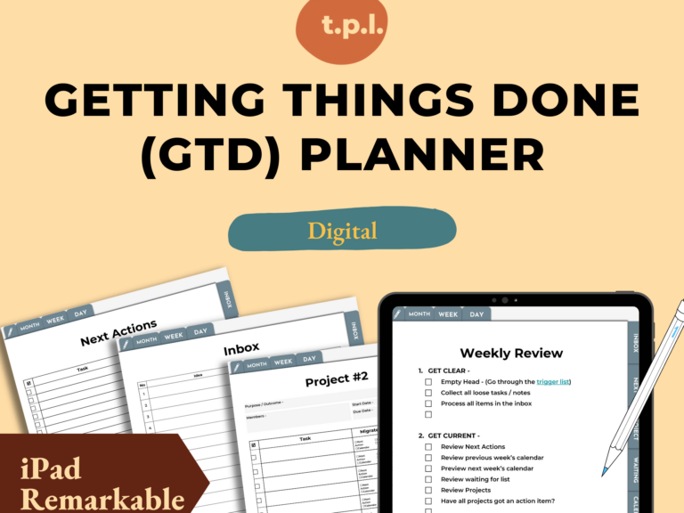 Getting Things Done (GTD) Digital Planner – The Productivity Lounge