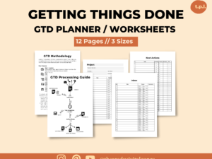 Getting things done printable planner -GTD Planning system