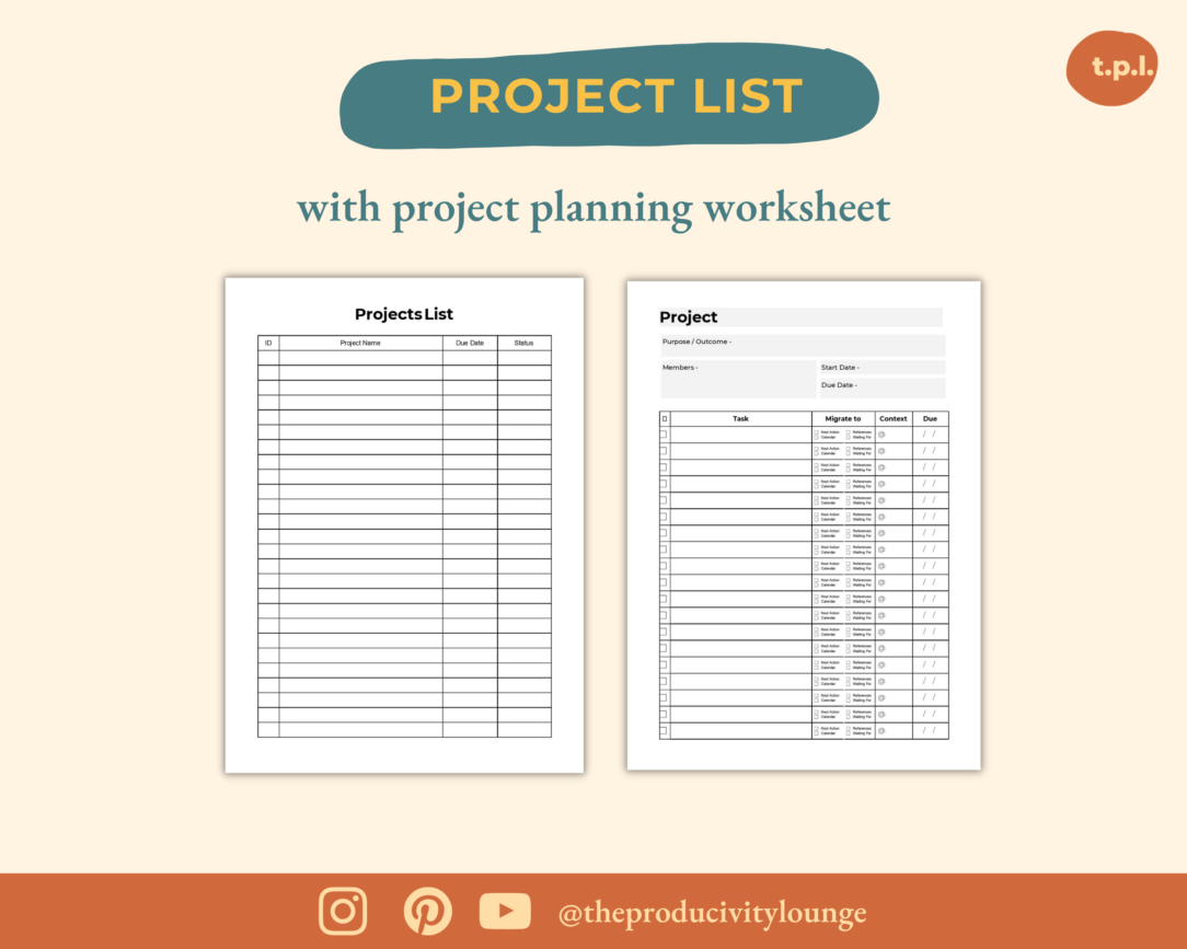 Getting Things Done (GTD) Printable Planner System - The Productivity ...